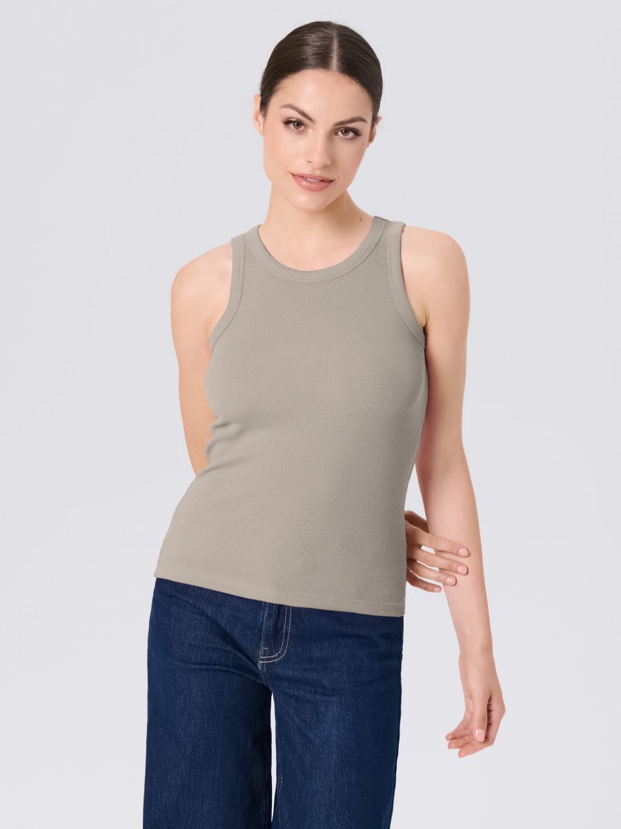 Tank top - beżowy - SINSAY