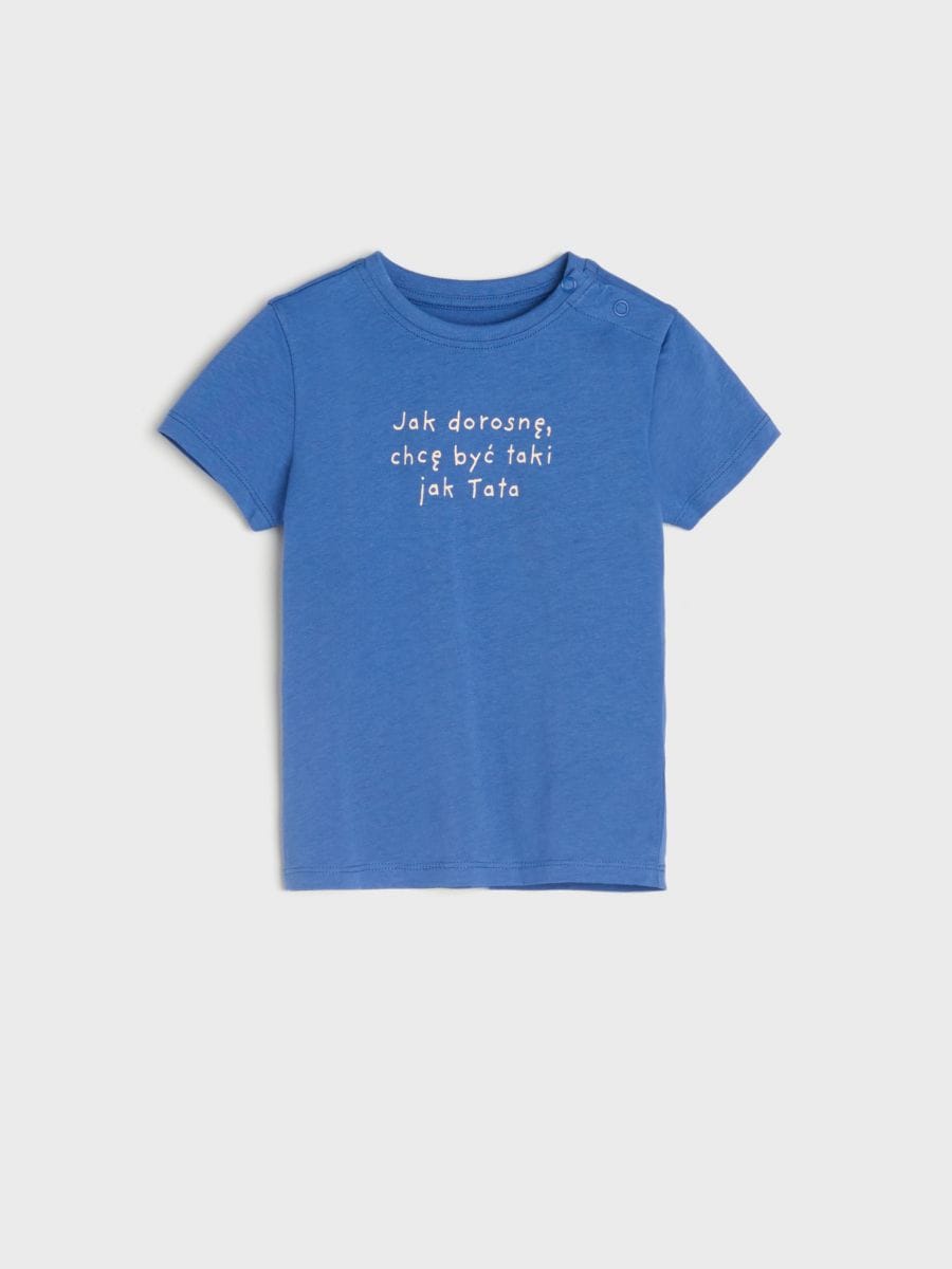 T-shirt con stampa - blu - SINSAY