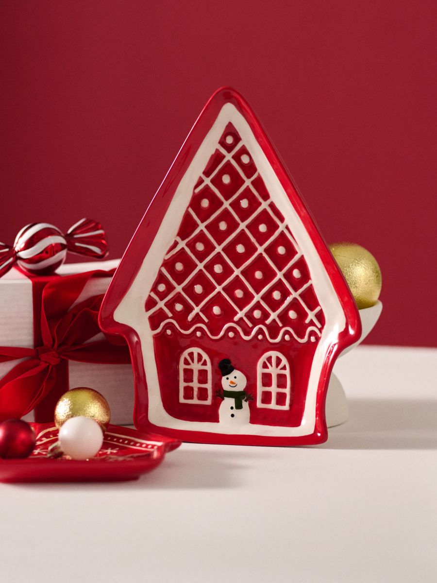 Tanjir sa božićnim motivom - crvena - SINSAY