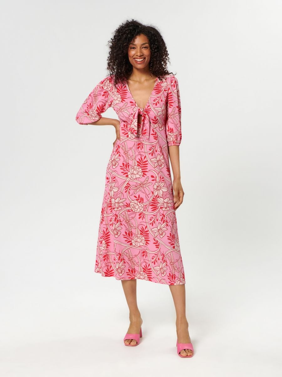Midi haljina cvjetnog uzorka - više boja - SINSAY
