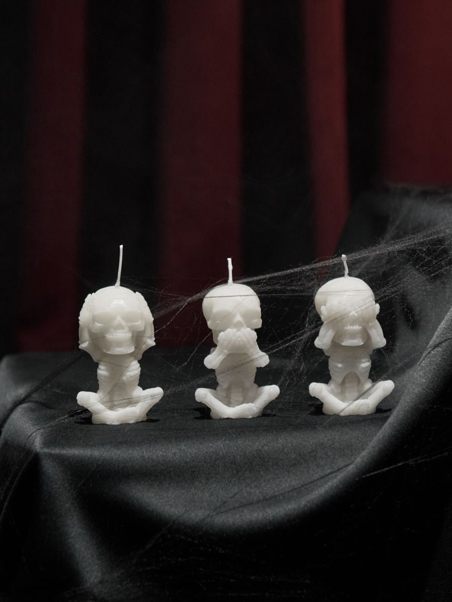 Kerzen, 3er-Pack Halloween - Weiß - SINSAY
