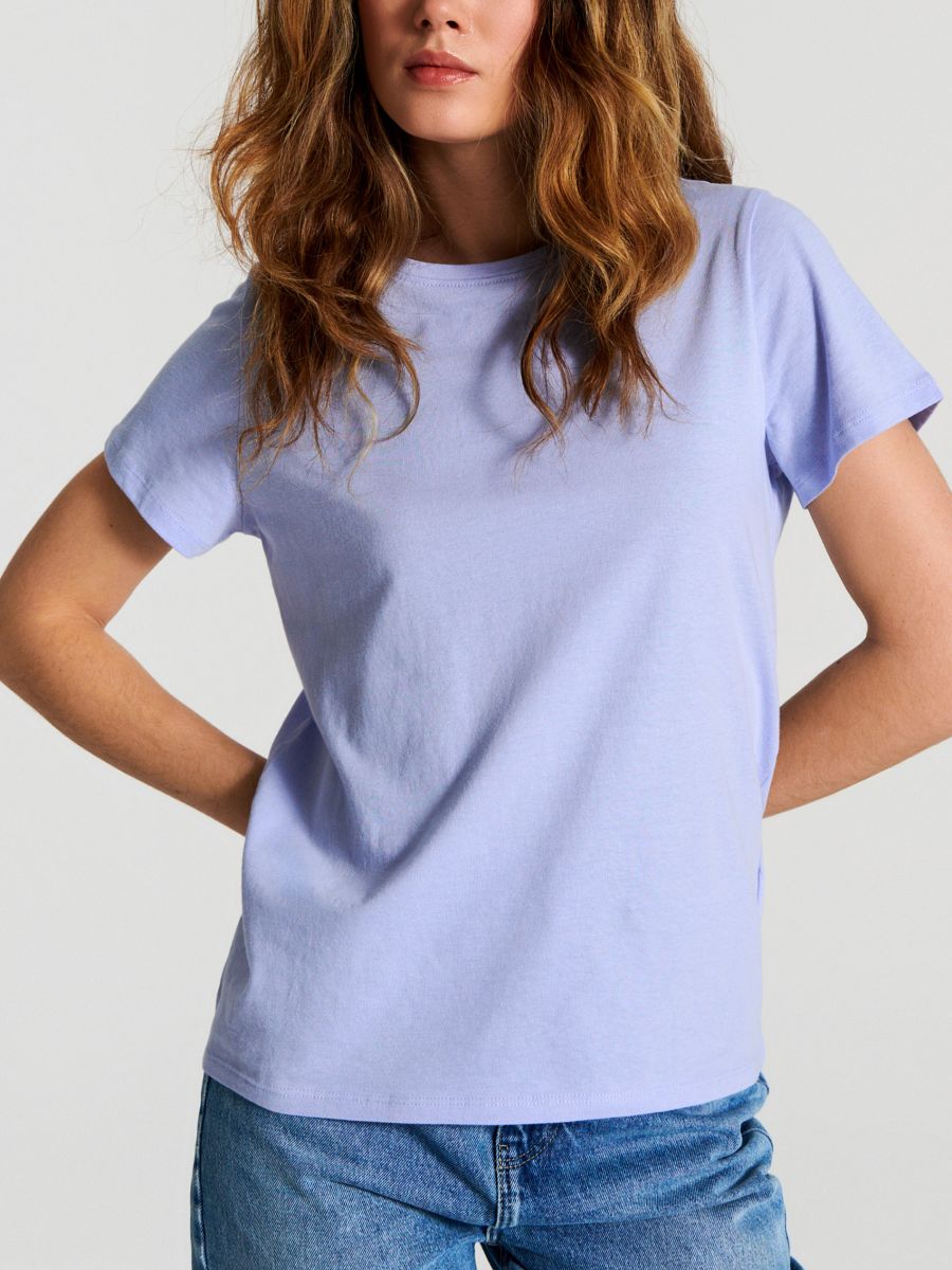 Bavlnené tričko - svetlomodrá - SINSAY