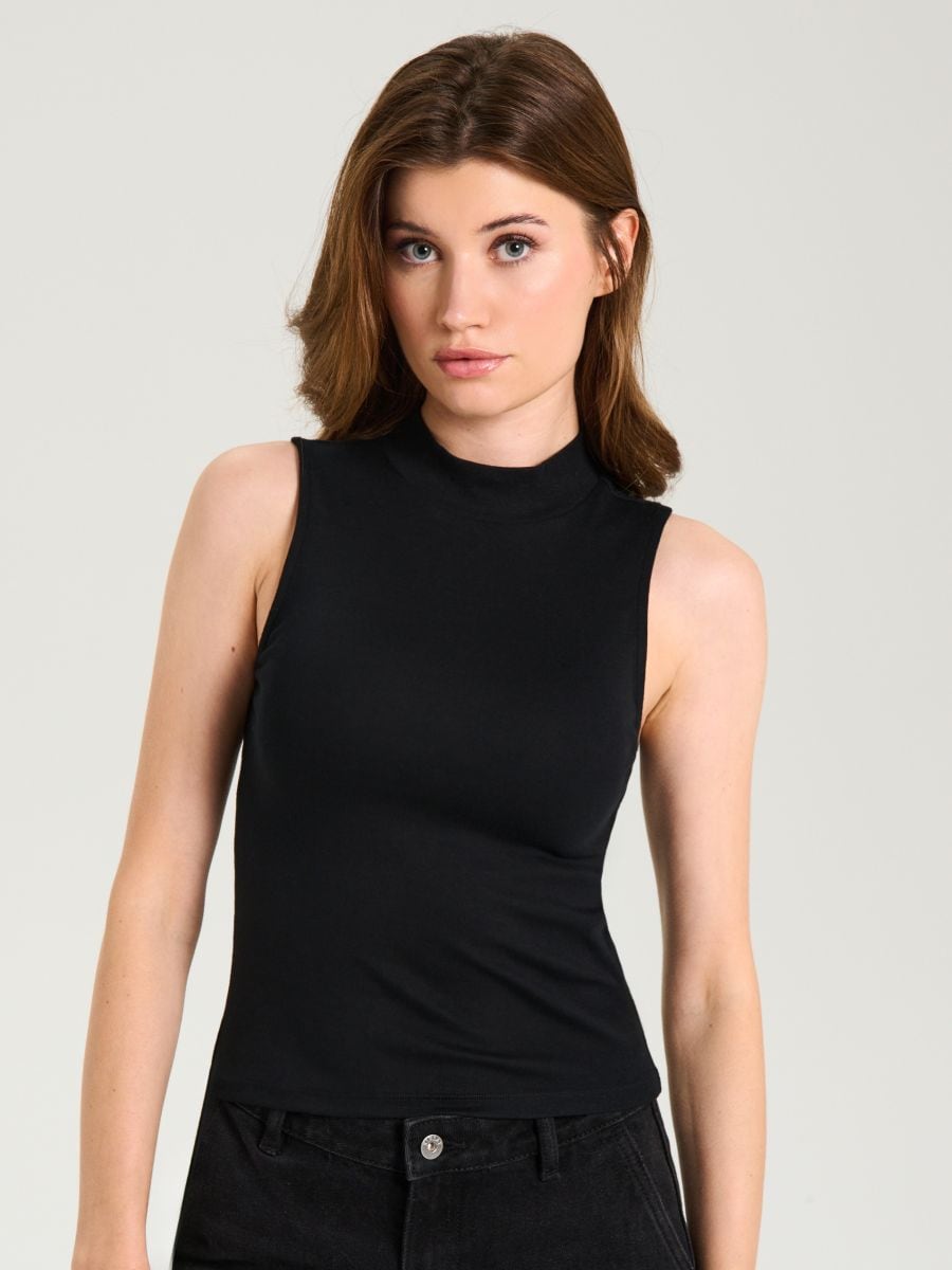 Bluza bez rukava - crno - SINSAY