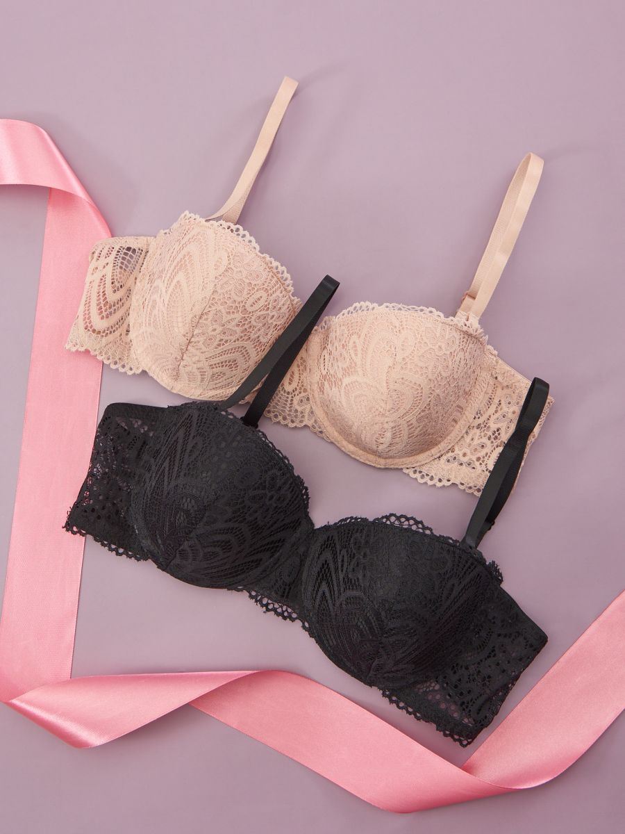 Komplet 2 modrčkov - nude - SINSAY