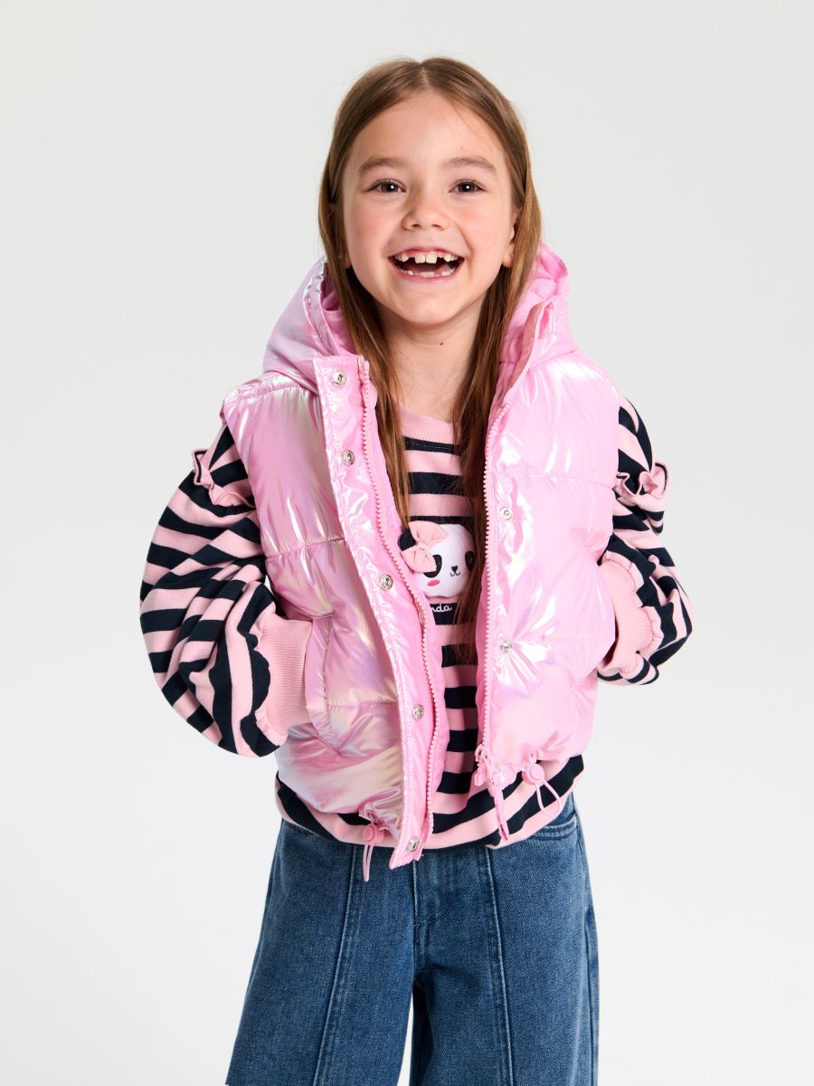 Gilet con cappuccio - rosa pastello - SINSAY
