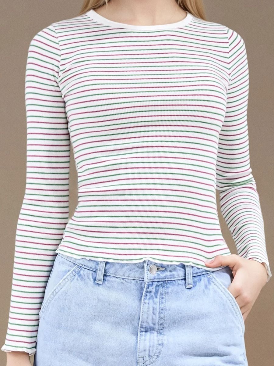 Bluza z dolgimi rokavi - krema - SINSAY