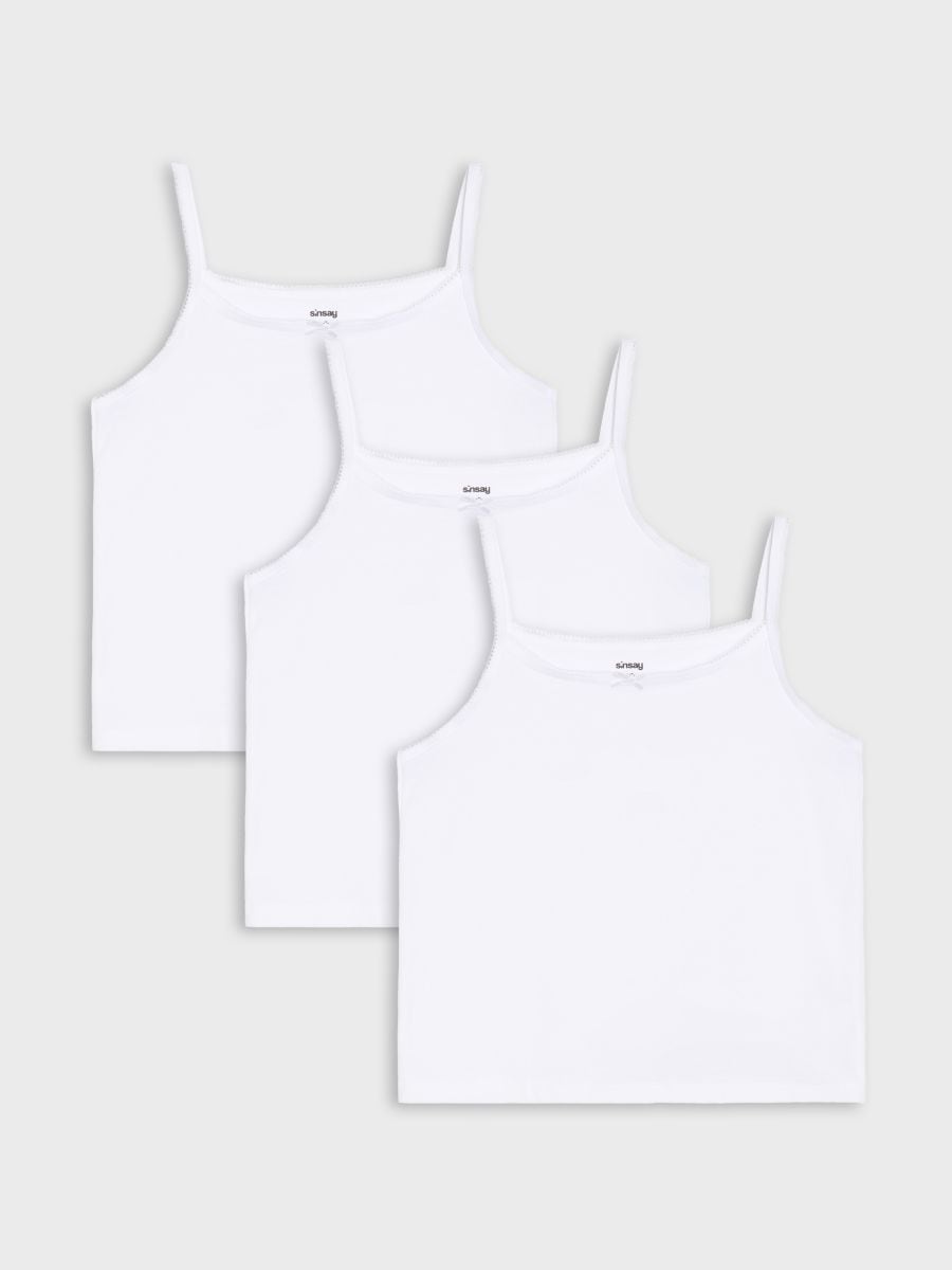 Confezione da 3 canottiere - bianco - SINSAY