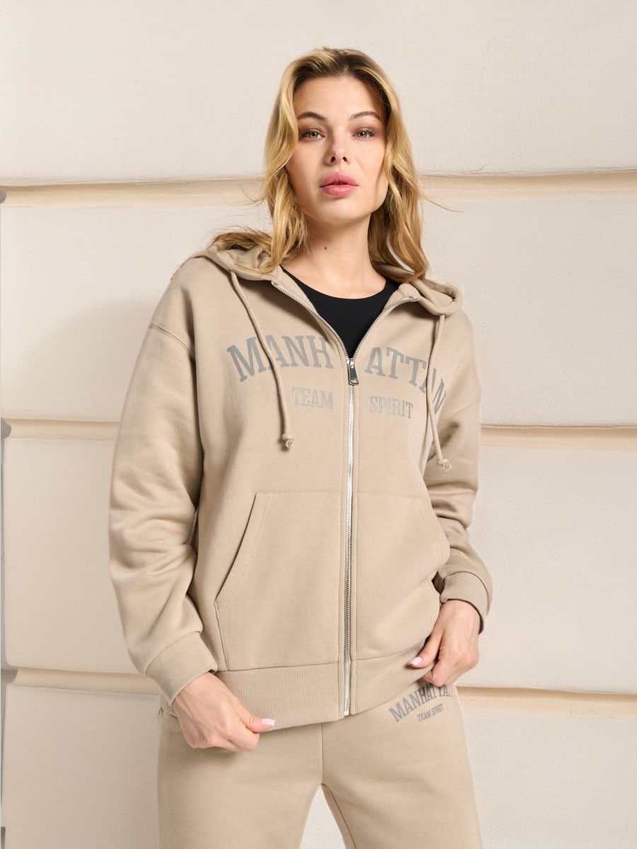 Bluza z kapturem - kremowy - SINSAY