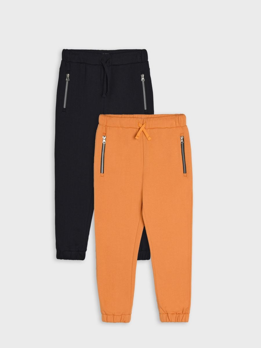 Spodnie dresowe jogger 2 pack - pomarańczowy - SINSAY