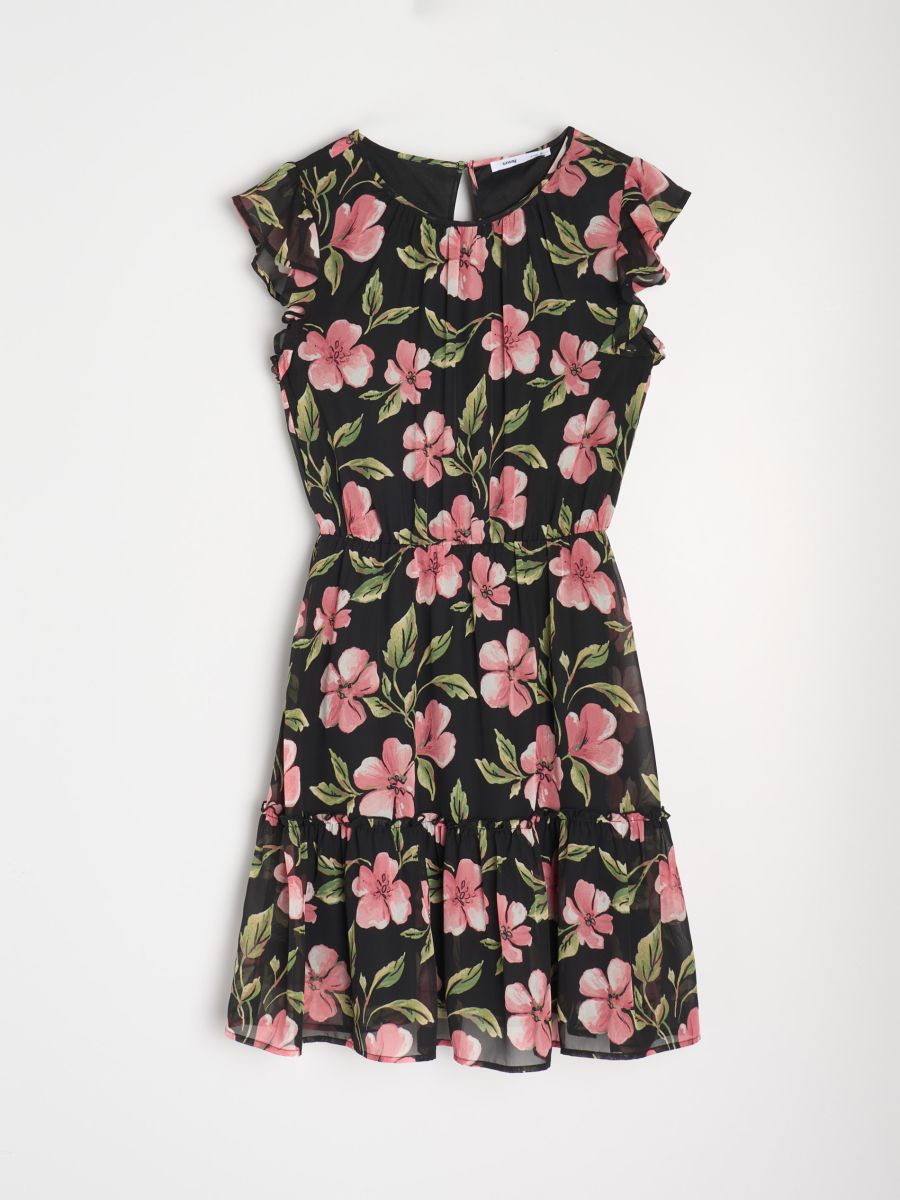 Rochie midi cu imprimeu floral - multicolor - SINSAY