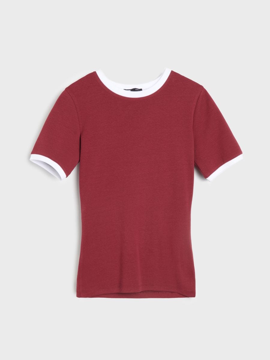 Bavlněné tričko - hnědá - SINSAY