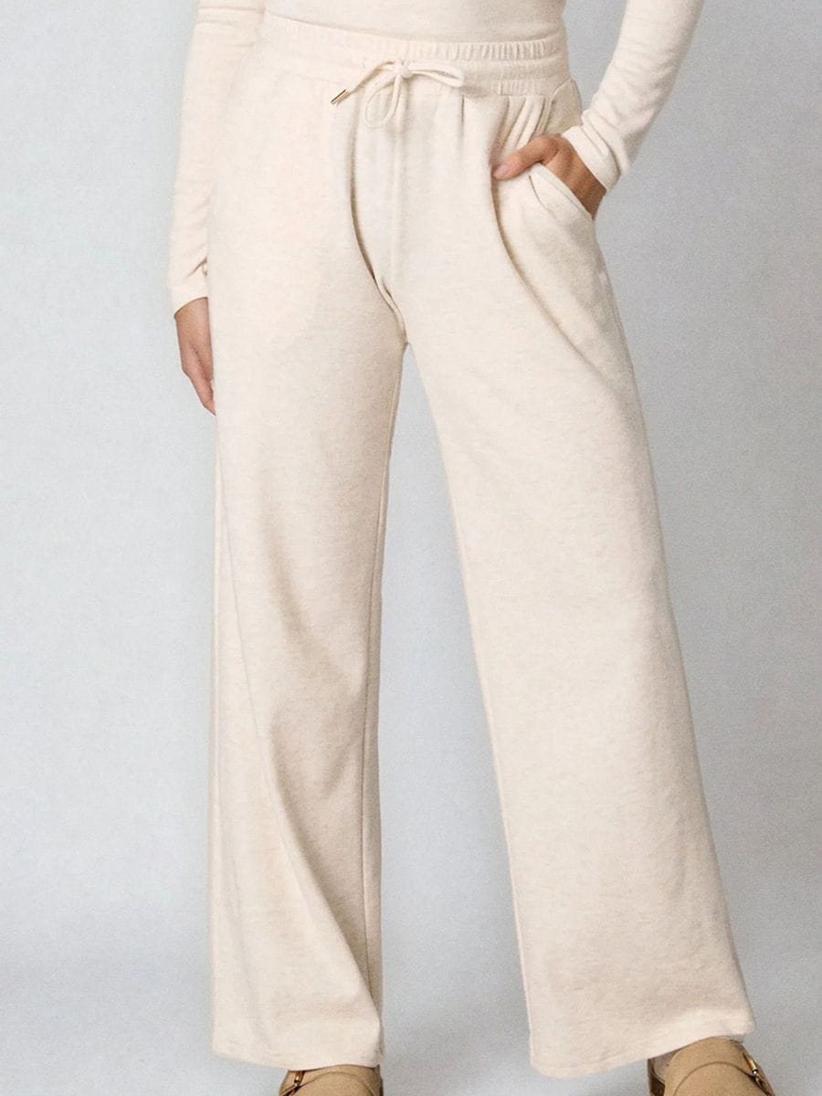 Pantaloni wide leg - nude - SINSAY