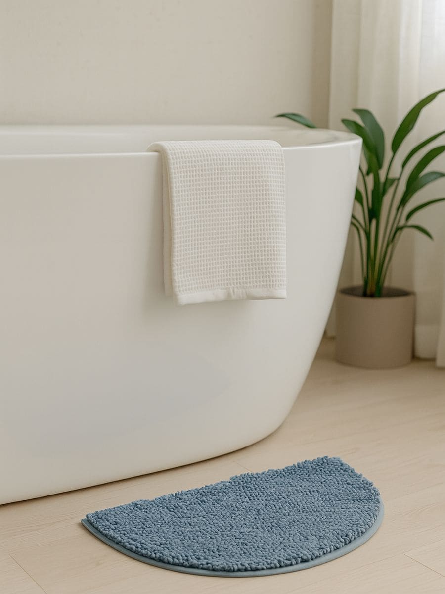 Tappeto da bagno semicircolare - blu - SINSAY