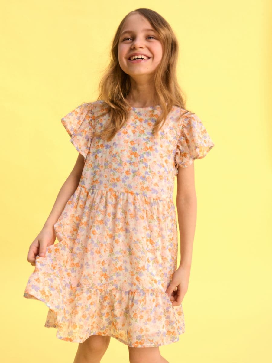 Obleka s cvetličnim vzorcem - večbarvna - SINSAY
