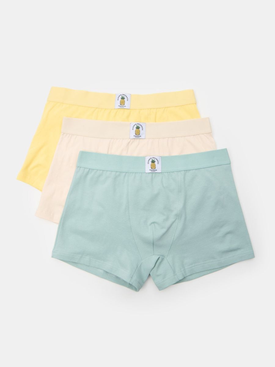 Bokserki Classic z ozdobną owocową naszywką 3 pack - wielobarwny - SINSAY