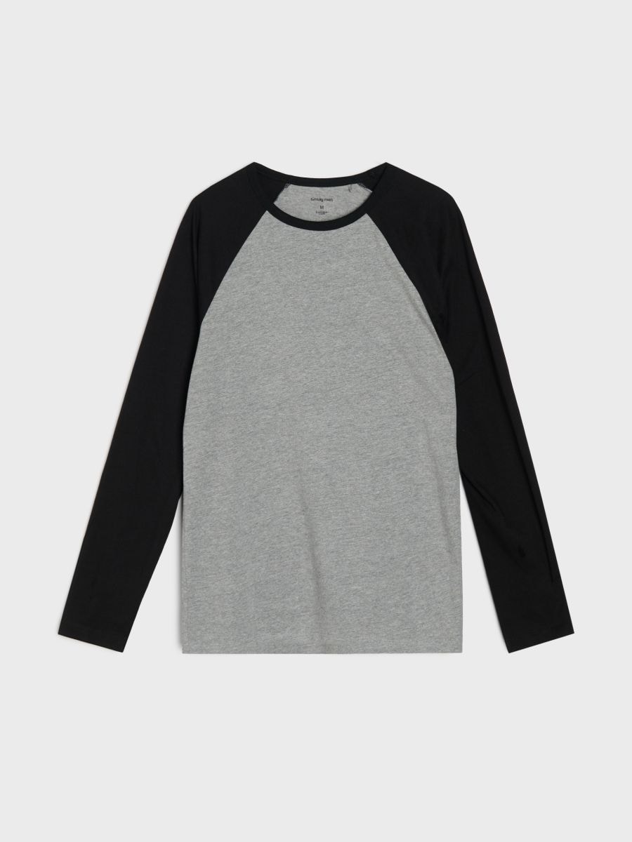 Tricou cu mânecă lungă - gri deschis - SINSAY