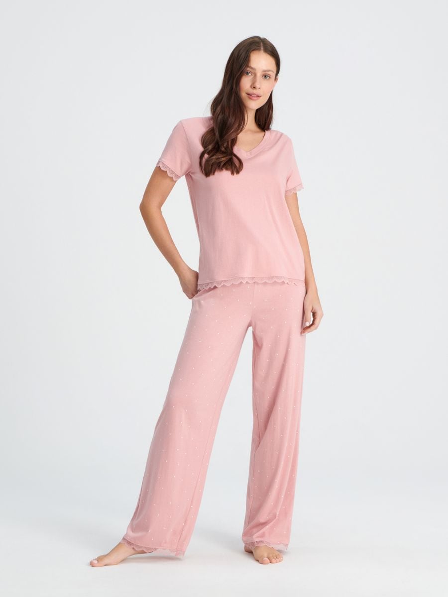 Zweiteiliges Pyjama-Set - Pink - SINSAY