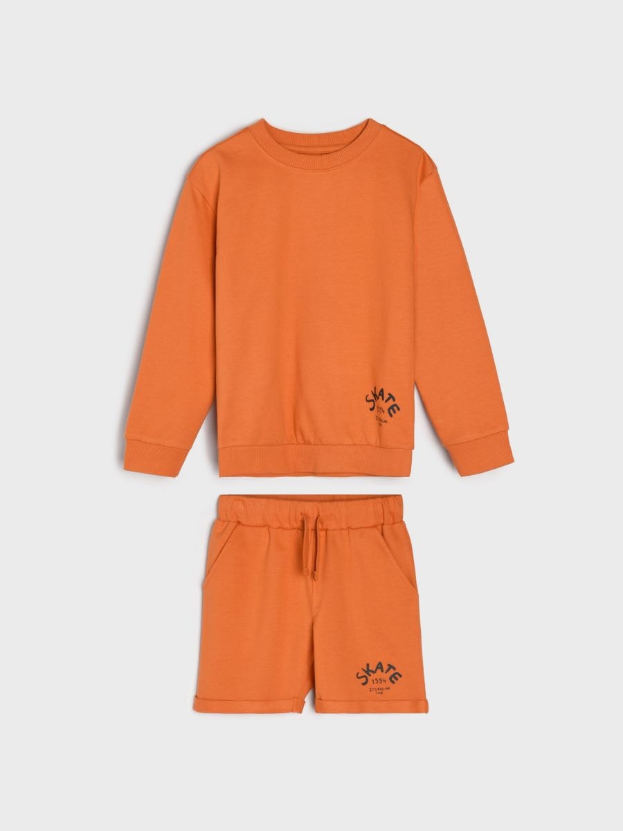 Set aus Sweatshirt und Shorts - Orange - SINSAY