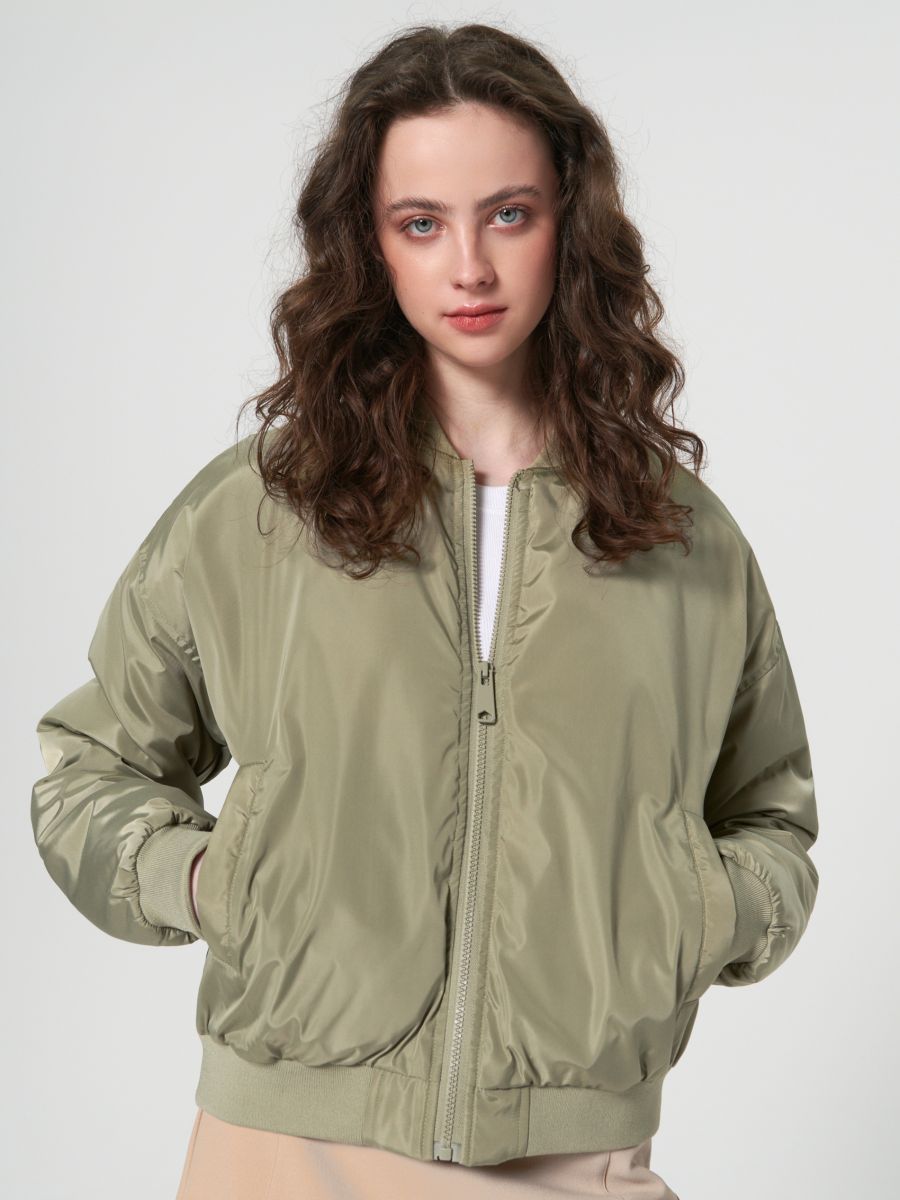 Bomber jacket - brownish green - SINSAY