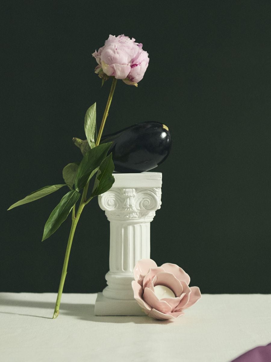 Svečnik v obliki potonike - pastelno roza - SINSAY