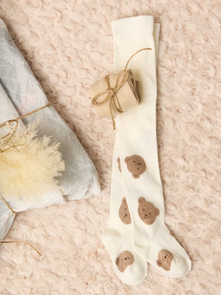 Kojenecké punčocháče – balení 2 kusů - béžová - SINSAY