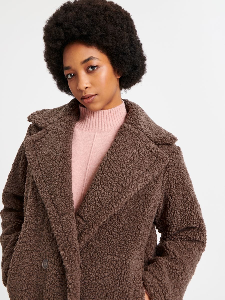 Teddy coat Color coffee SINSAY 6676J 84X