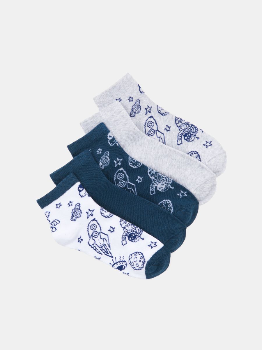 Skarpetki stopki z motywem kosmicznym 5 pack - wielobarwny - SINSAY