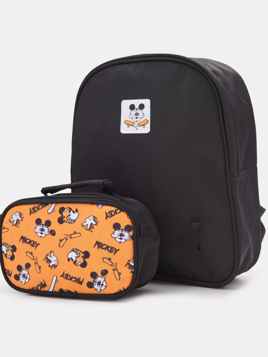 Mickey Mouse backpack and lunch box set - black - SINSAY