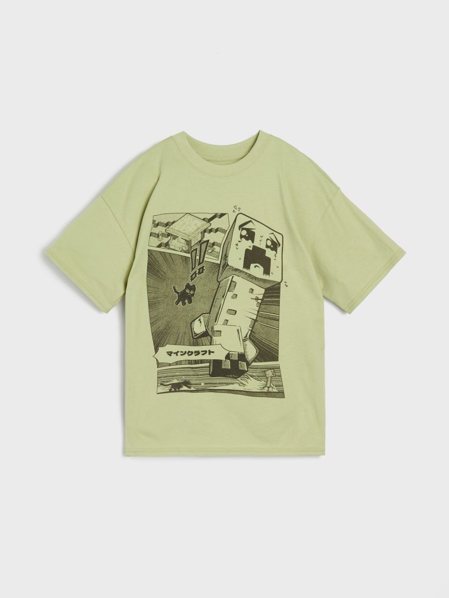 Oversize tričko Minecraft - green spruce - SINSAY