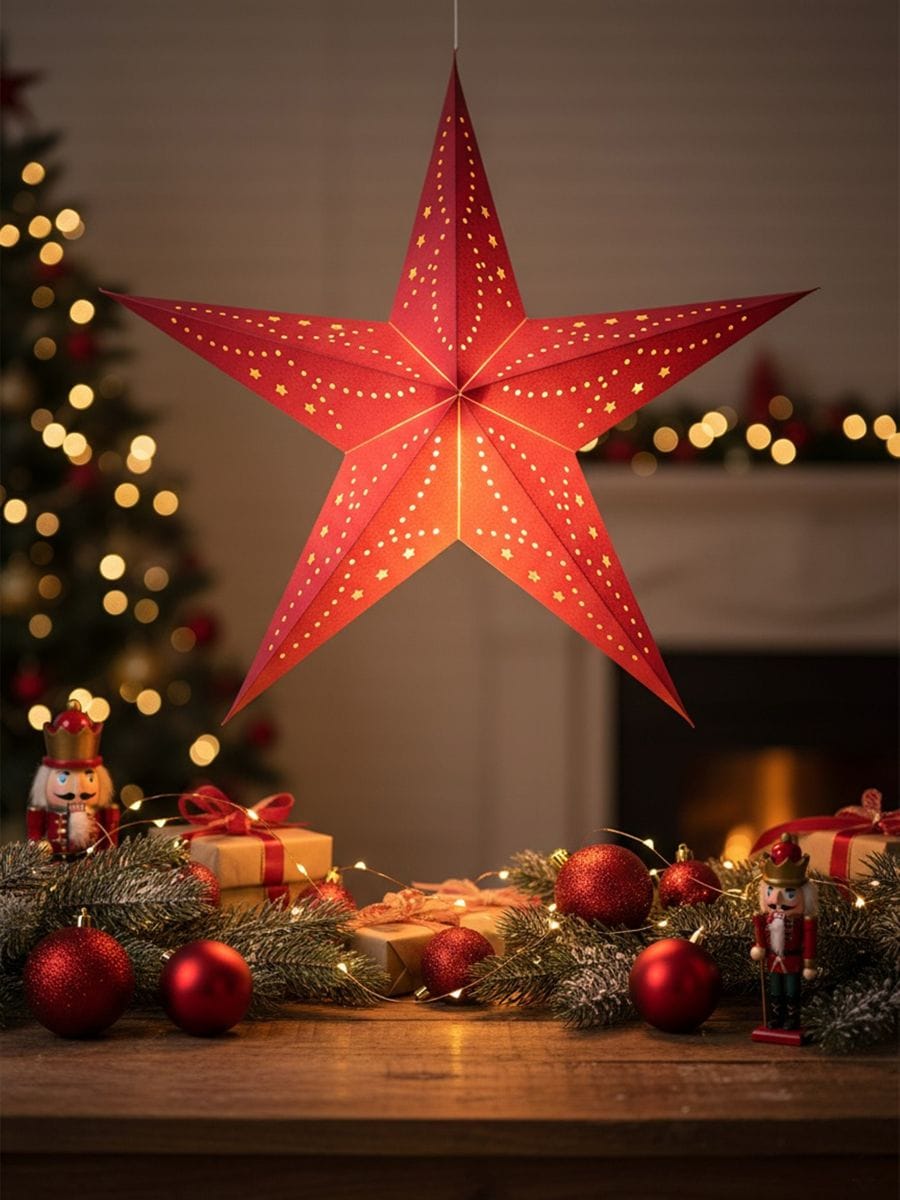 Різдвяна LED-лампа у формі зірки - червоний - SINSAY