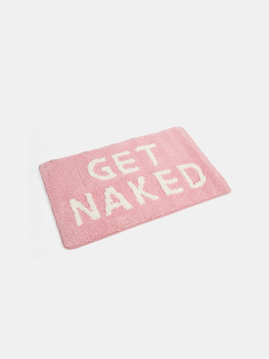 Feliratos fürdőszobai szőnyeg GET NAKED - pasztellpink - SINSAY