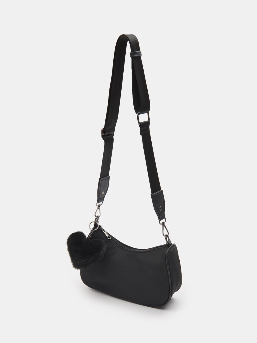 Плетена сумка на плече - чорний - SINSAY