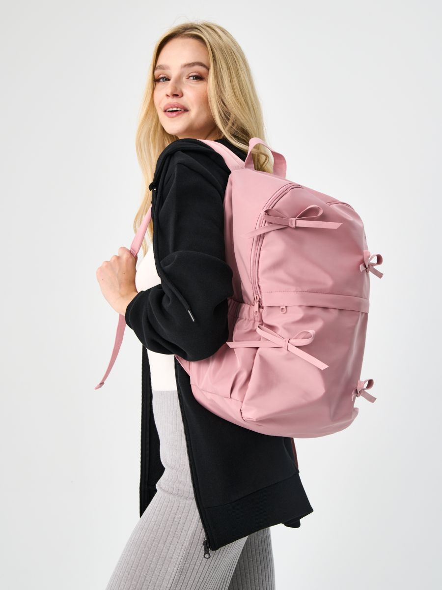 Zaino con tasca per computer portatile - rosa cipria - SINSAY