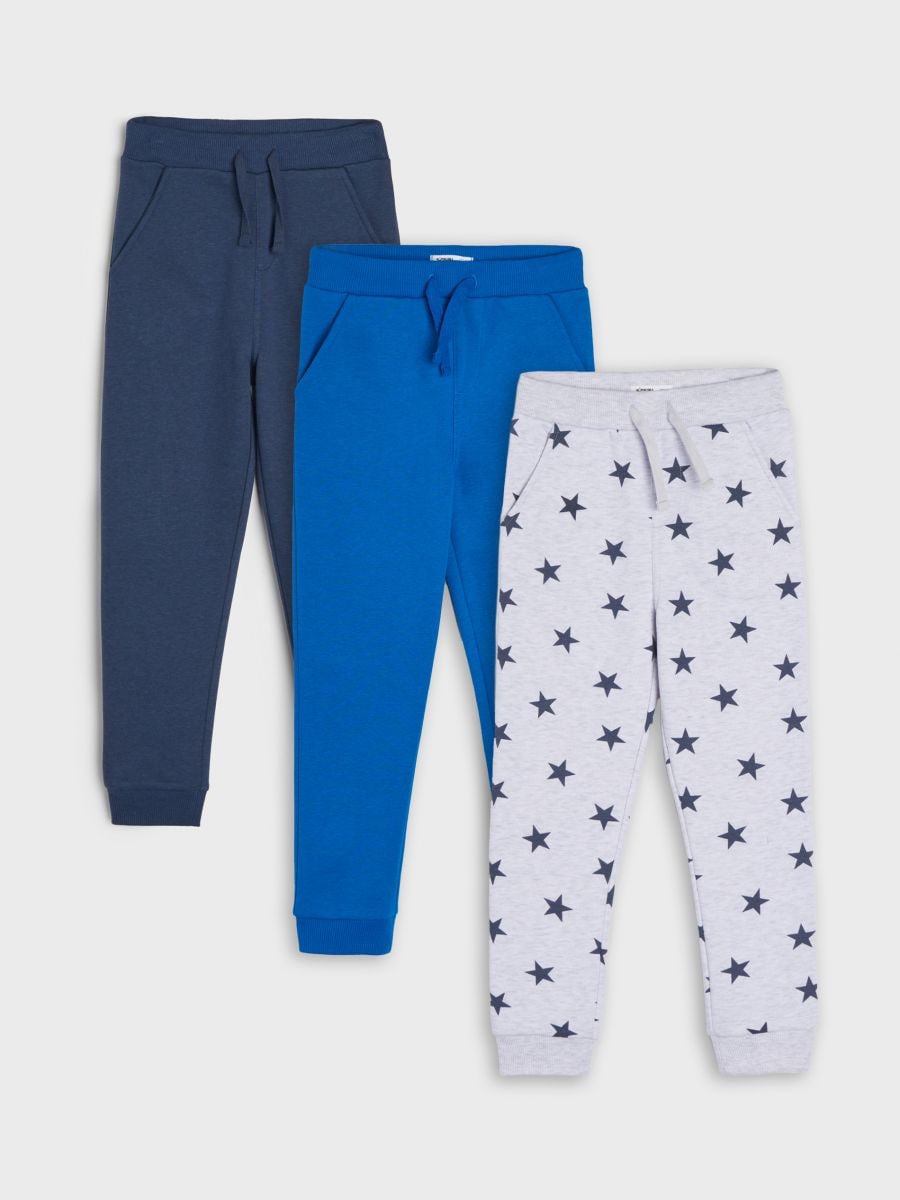 Spodnie dresowe jogger 3 pack - niebieski - SINSAY