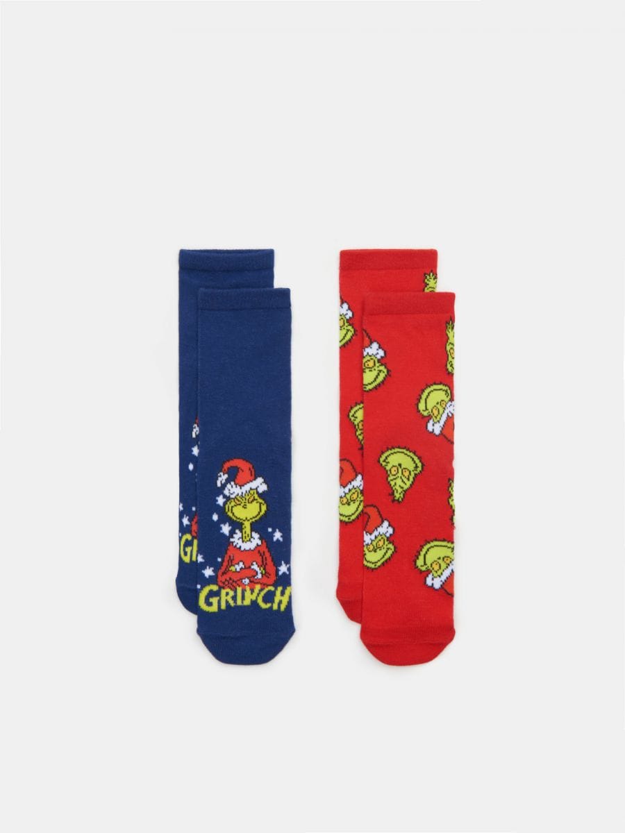 Confezione da 2 paia di calzini Grinch - blu scuro - SINSAY