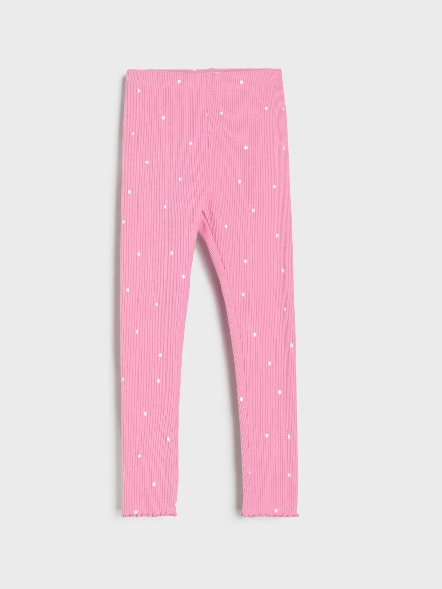Prążkowane legginsy w kropki - wielobarwny - SINSAY