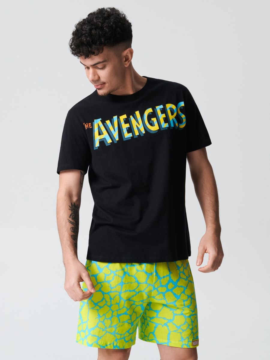 Komplet pidžame Avengers - crno - SINSAY