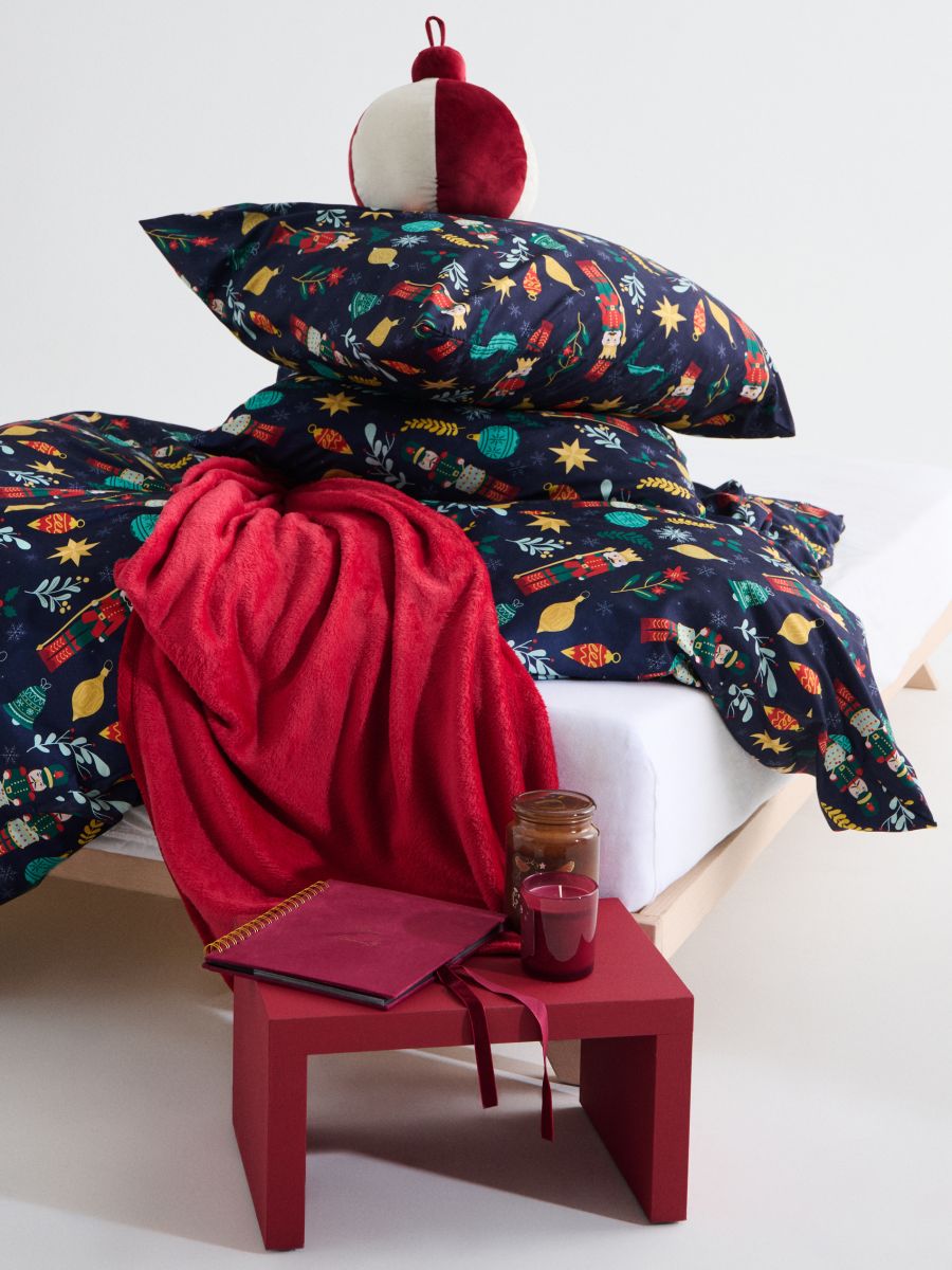 Jõuluteemaline voodipesu komplekt - must - SINSAY
