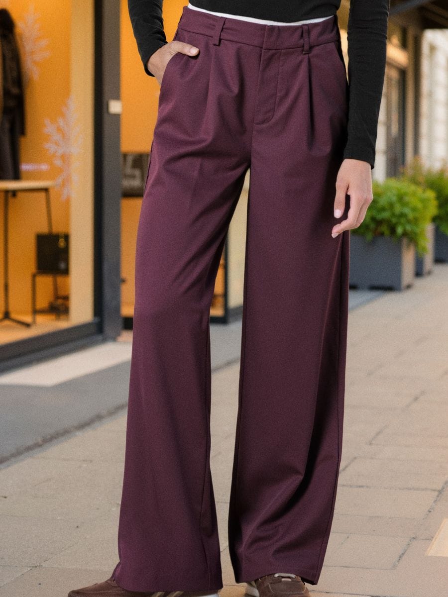 Spodnie wide leg - czerwony - SINSAY