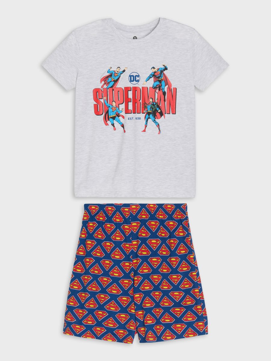Pijama din două piese Superman - gri deschis - SINSAY
