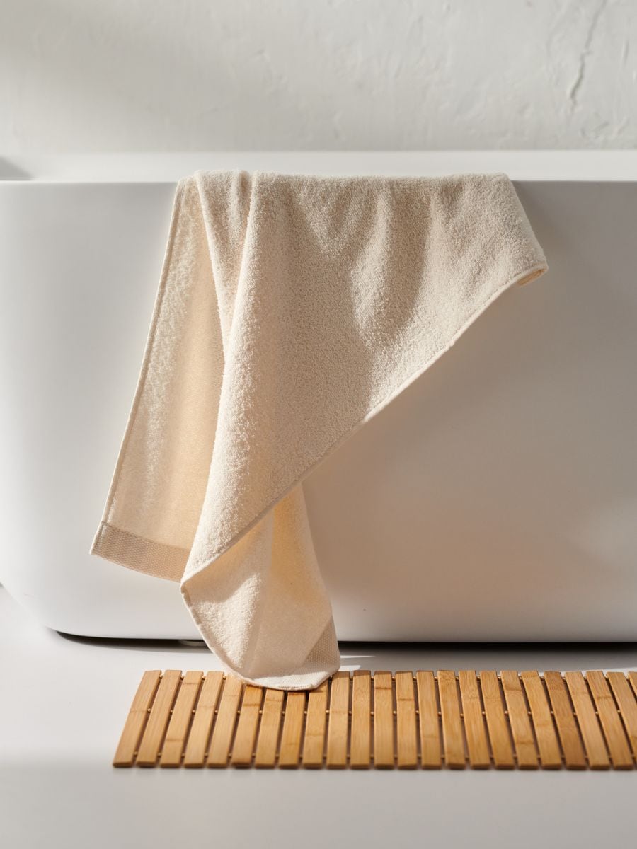 Ręcznik bawełniany - kremowy - SINSAY