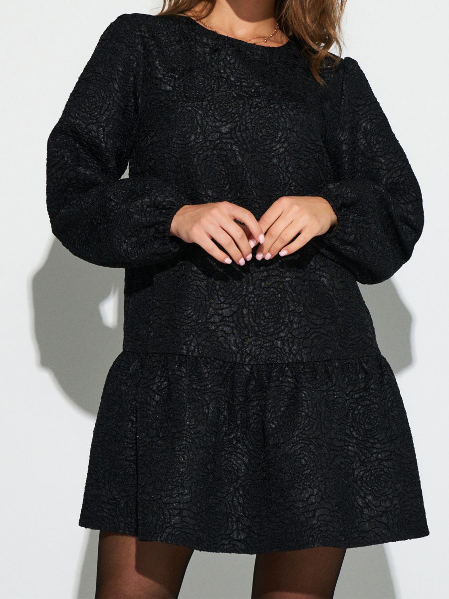 Rochie mini babydoll - negru - SINSAY