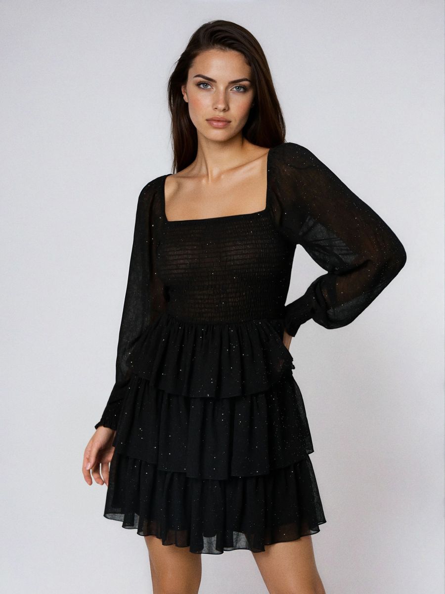 Sukienka babydoll - czarny - SINSAY