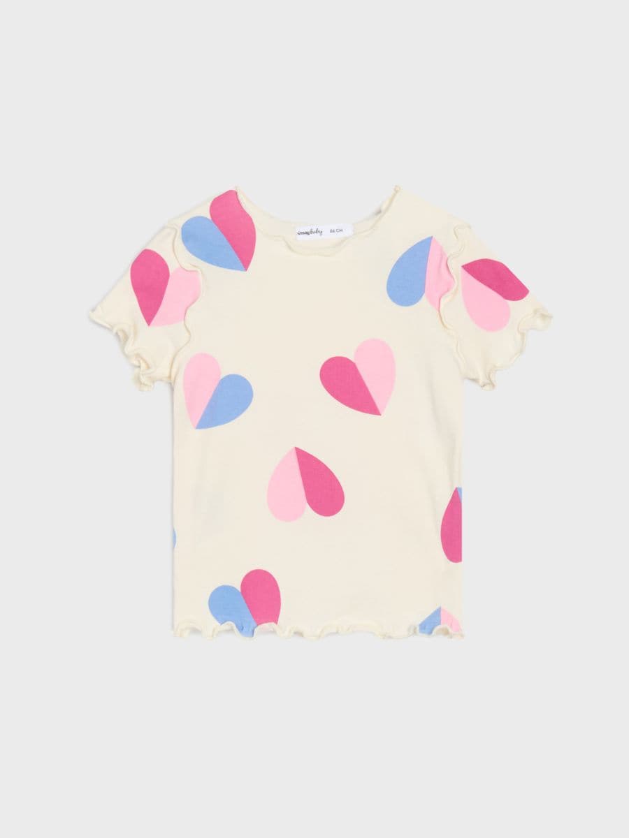 Tricou cu imprimeu - crem - SINSAY