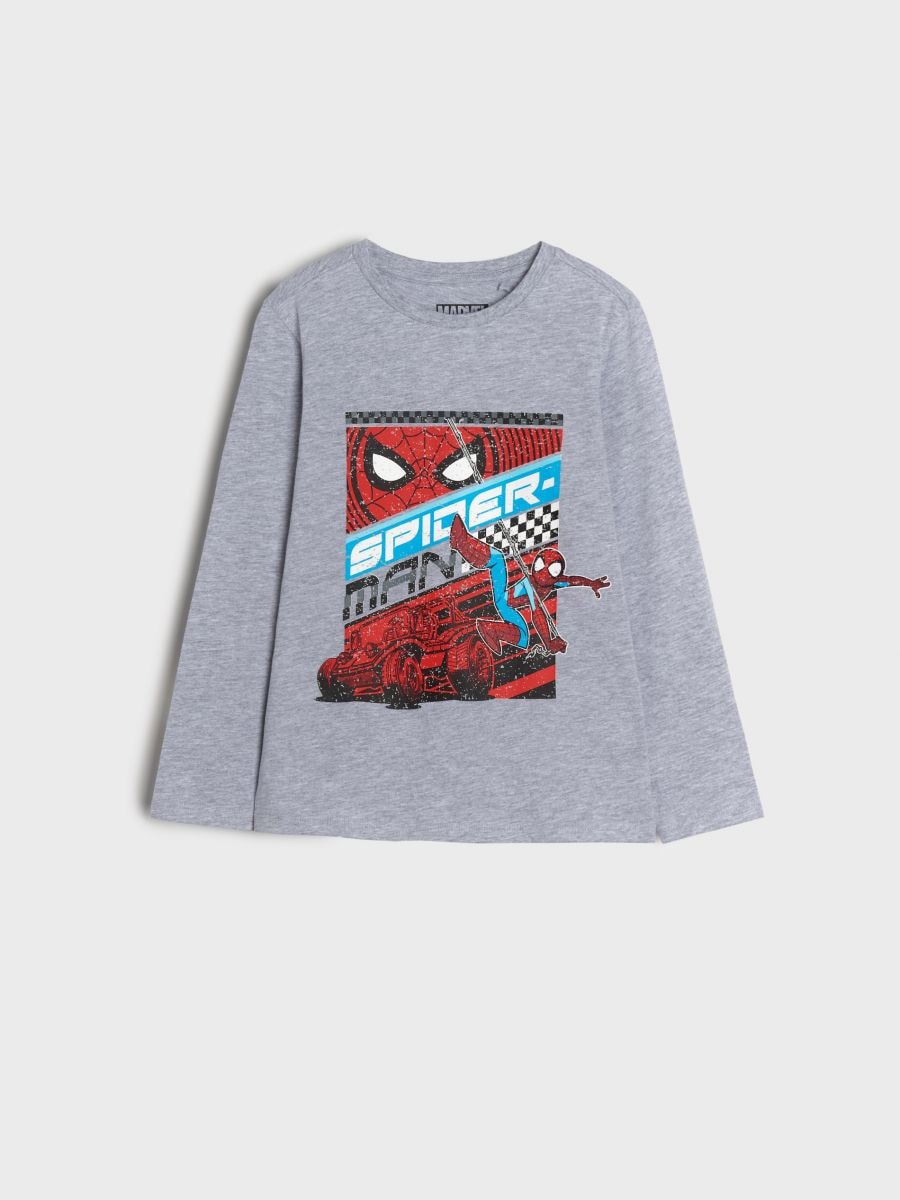 Μακρυμάνικη μπλούζα Spiderman - ανοιχτό γκρι - SINSAY