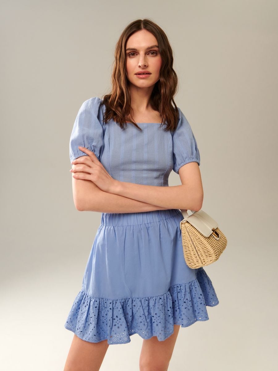 Mini φούστα σε γραμμή Α - ανοιχτο μπλε - SINSAY