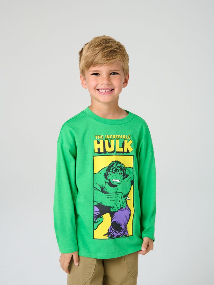 Langarm-T-Shirt Avengers - Grün - SINSAY