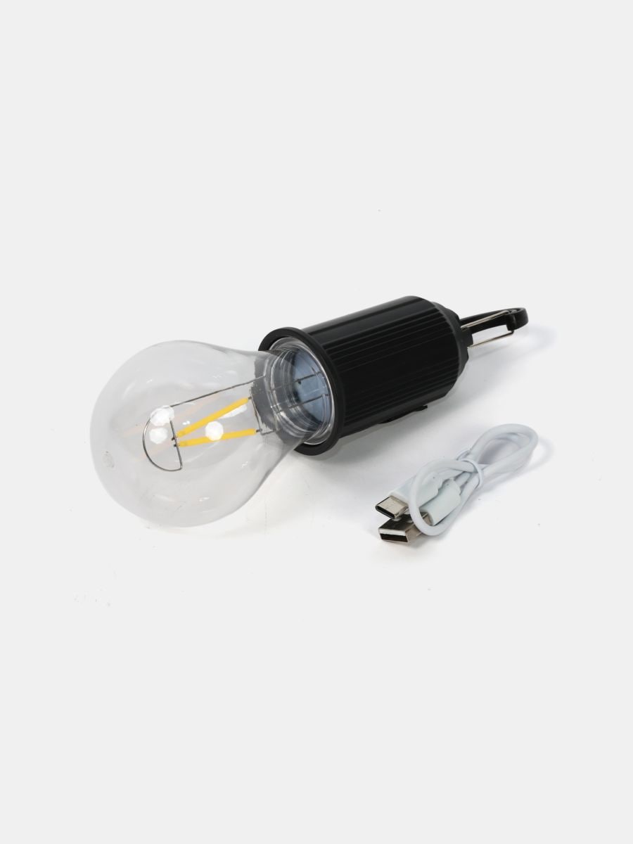 Kempingová lampa s karabinou - šedá - SINSAY