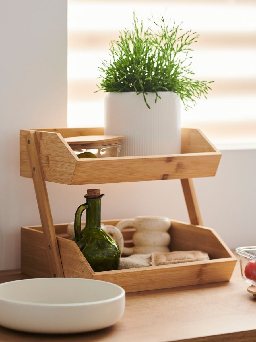 Kahe tasandiga bambusest hoiukorraldaja - beež - SINSAY