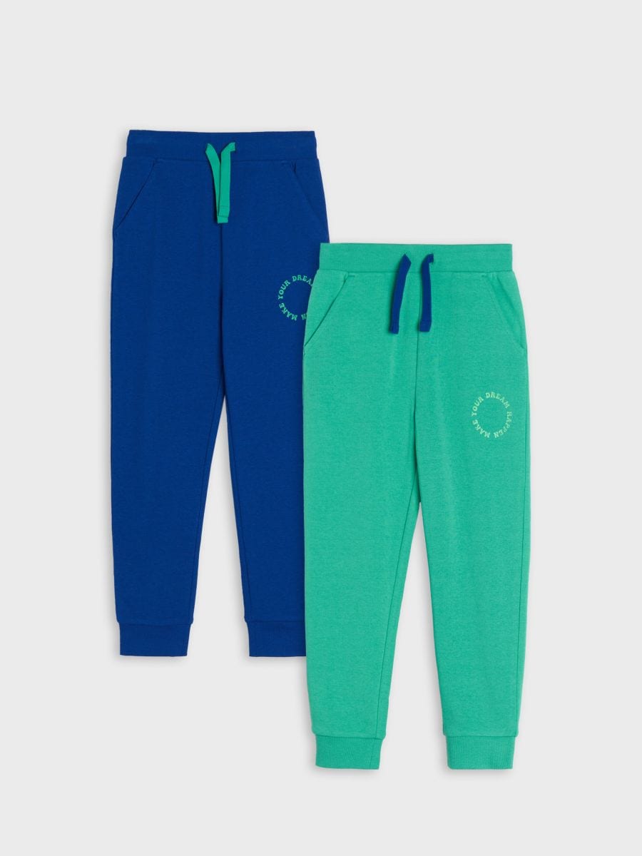 Spodnie dresowe jogger 2 pack - zielony - SINSAY